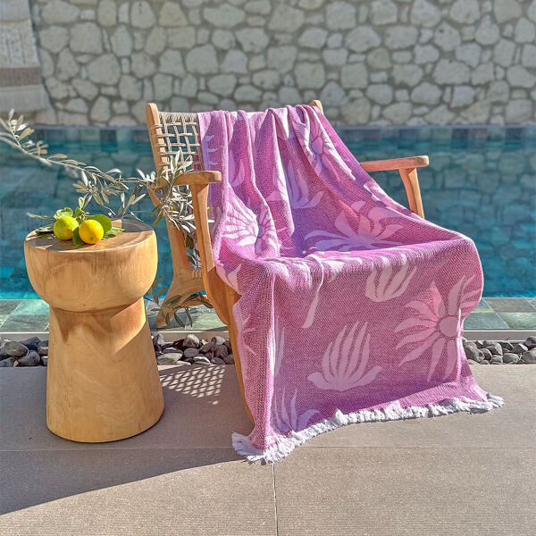 Hamamdoek Palm Beach Fuchsia-Pink