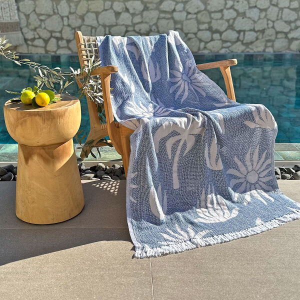 Hamamdoek Palm Beach Petrol-Beige
