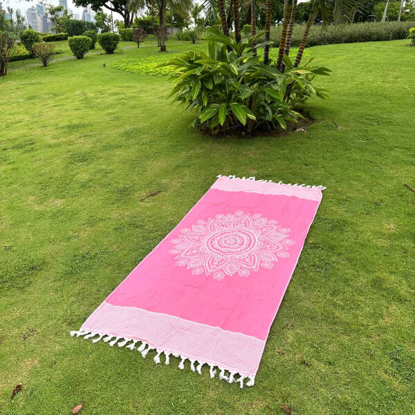 Hamamdoek saunadoek Boho Pink Candy