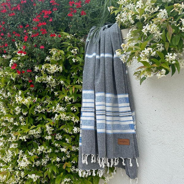 Hamamdoek Sea Me Black Blue