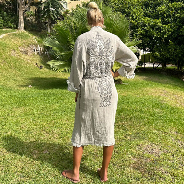 Hamam badjas dames Elephant Beige