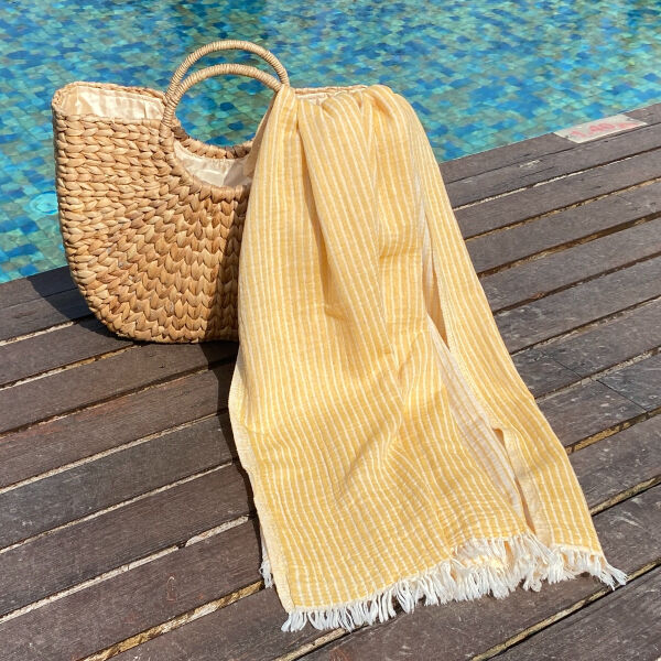 Hamamdoek saunadoek Breton  Mustard