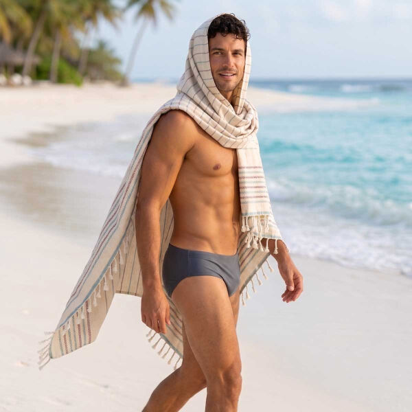 Hamamdoek saunadoek Set van 2 stuks Grey- Pink