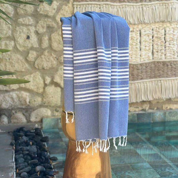 Hamamdoek - Hammam towel - Hamamtuch - Fouta Travel Classic Blue