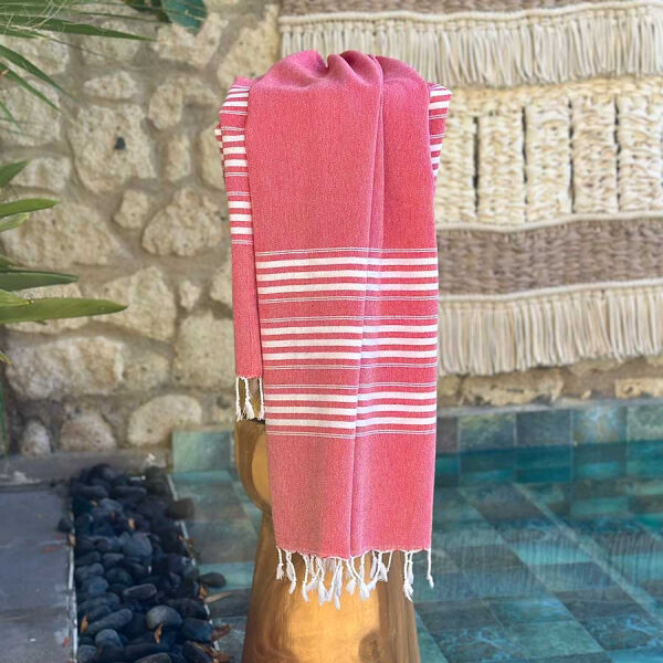 Hamamdoek - Hammam towel - Hamamtuch - Fouta Travel Red