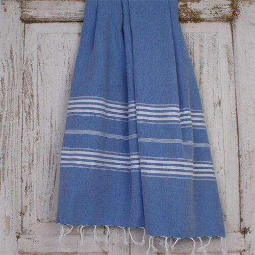 Hamamdoek saunadoek Ottomania extra lang  Grieksblauw