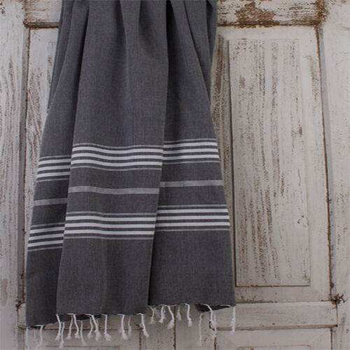 Hamamdoek saunadoek Ottomania extra lang  Zwart