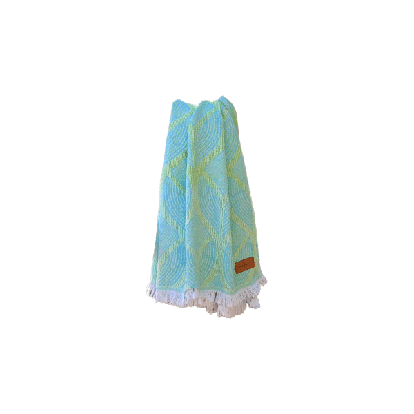 Hamamdoek saunadoek Botanic Art Turquoise - Lemon