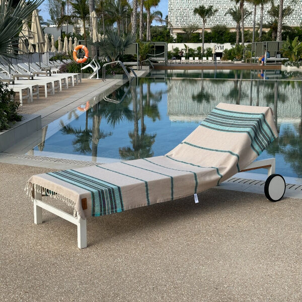 Hamamdoek saunadoek Coconut  Beige Turquoise