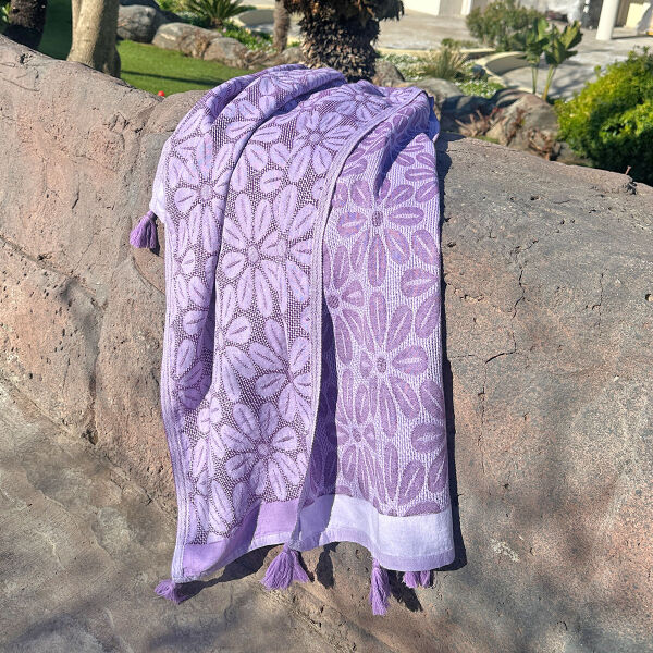Hamamdoek saunadoek Daisy Purple - Liliac