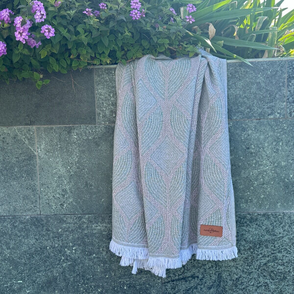 Hamamdoek saunadoek Botanic Art Taupe-Green