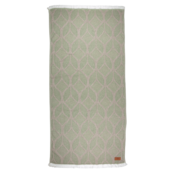hamamdoek, Hamamtuch, Hammam towel, serviette de hammam Botanic Art Taupoe Green