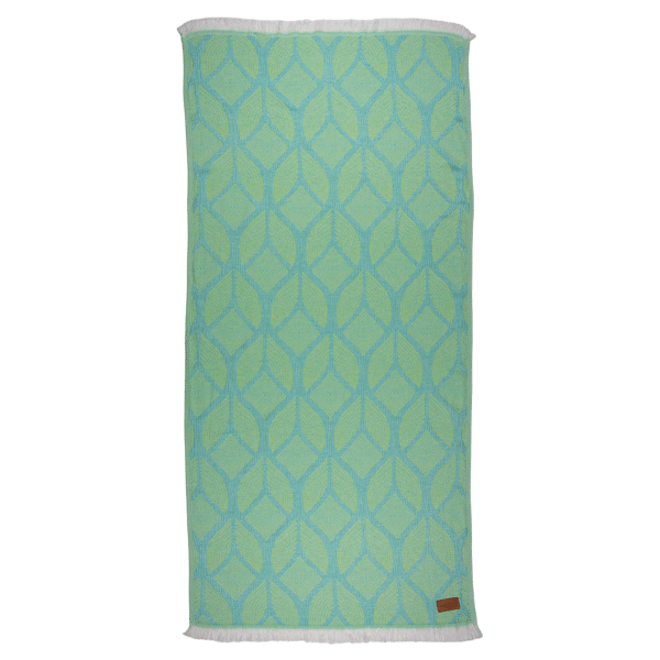 Hamamdoek saunadoek Botanic Art Turquoise - Lemon