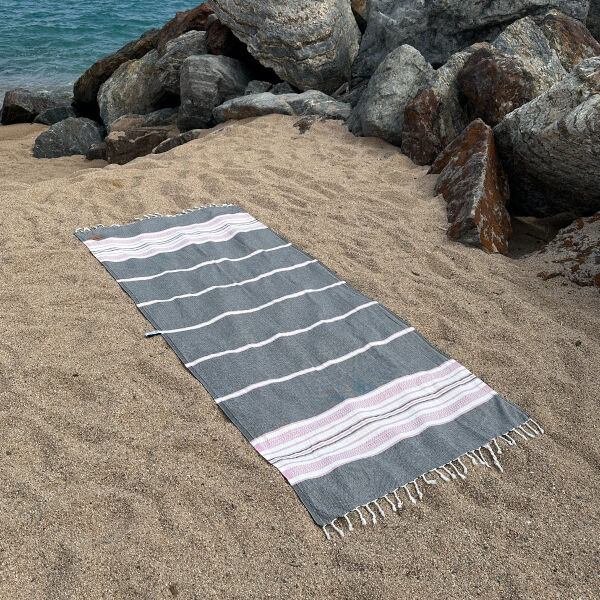Hamamdoek saunadoek Sea Me Black - Pink