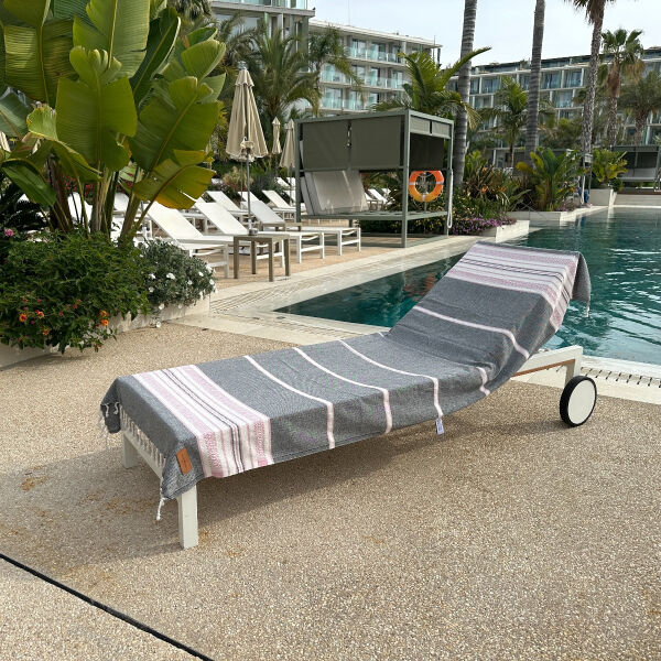 Hamamdoek saunadoek Sea Me Black - Pink