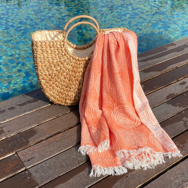 Hamamdoek saunadoek Circle Coral