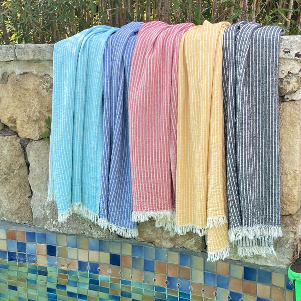 Hamamdoek saunadoek Breton  Turquoise