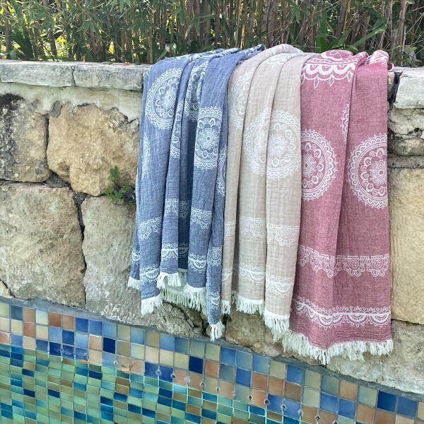 Hamamdoek saunadoek Bohemia Dark Red