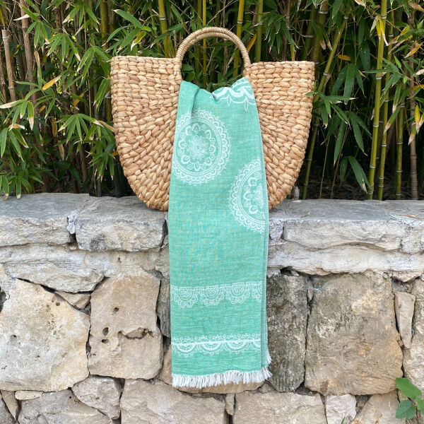 Hamamdoek saunadoek Bohemia Green