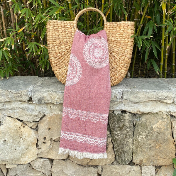 Hamamdoek saunadoek Bohemia Dark Red