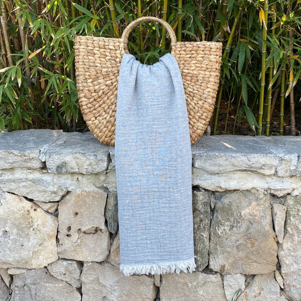 Hamamdoek saunadoek Muslin  Grey