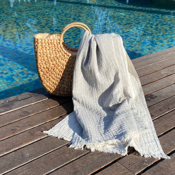 Hamamdoek saunadoek Muslin  Grey