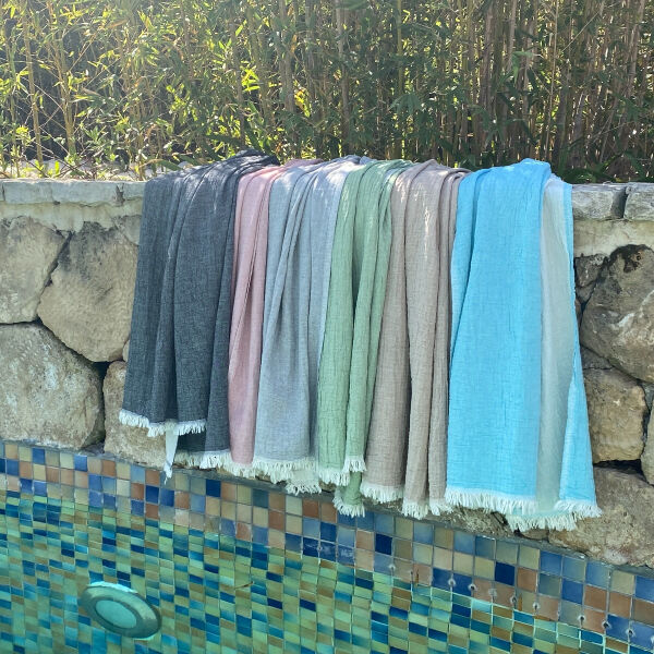 Hamamdoek saunadoek Muslin  Grey