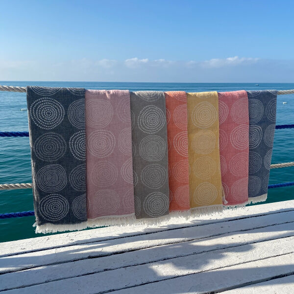 Hamamdoek saunadoek Circle Powder Pink