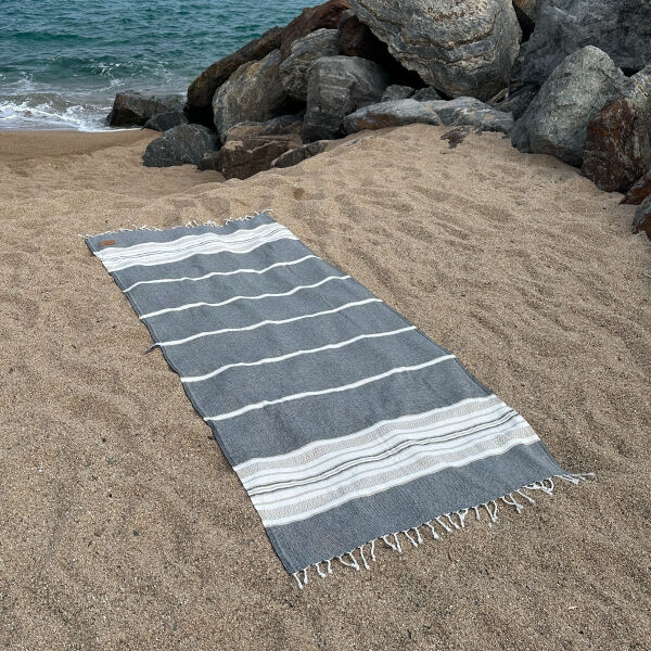 Hamamdoek saunadoek Sea Me Black-Beige