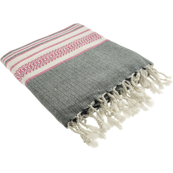 Hamamdoek saunadoek Sea Me Black-Fuchsia