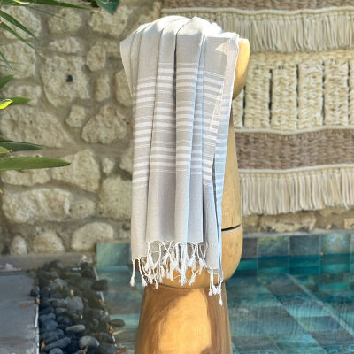 Hamamdoek Travel size 3 Light Grey