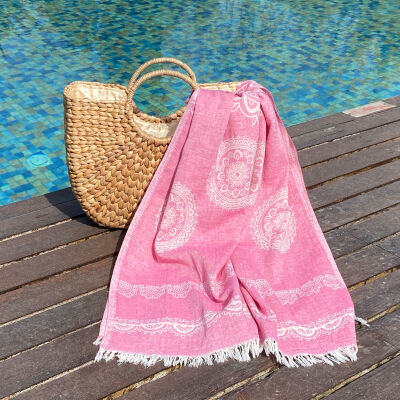 Hamamdoek saunadoek Bohemia Pink
