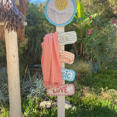 Hamamdoek saunadoek Double Diamond Orange - Peach