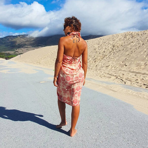 Pareo Batik Pareo avec anneau Aztec Red