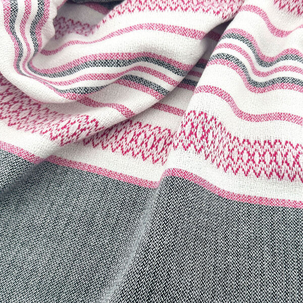 Fouta Sea Me Black-Fuchsia