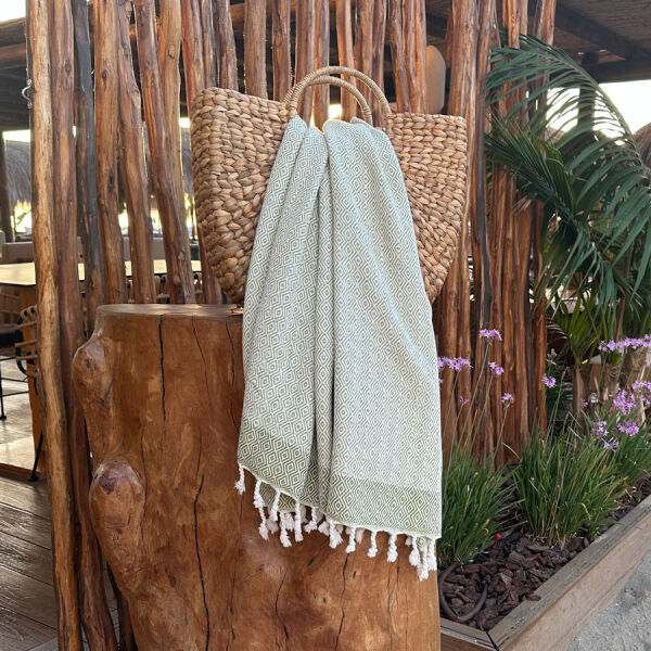 Fouta Double Diamond Woodbine - Beige