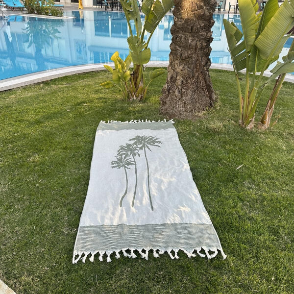 Fouta Three Palms Chive Green