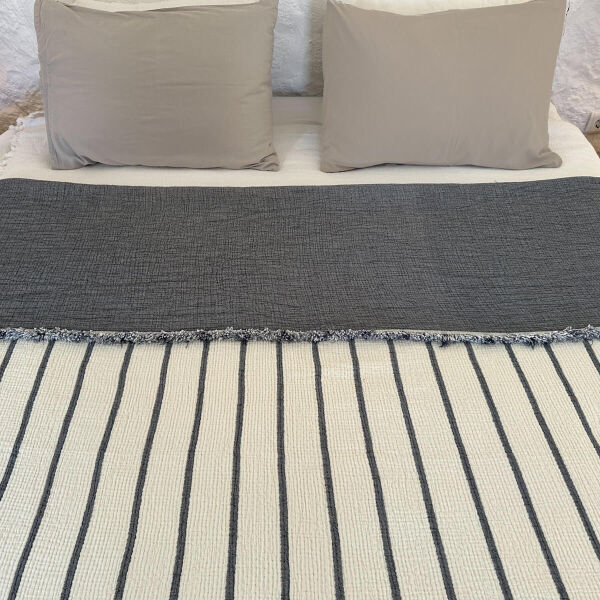 Couvre-lit  Mousseline 4 laags  Chic Anthracite