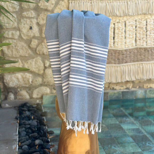 Hammamtowel, Hamamtuch, Hamamdoek, Fouta Travel Dark Blue