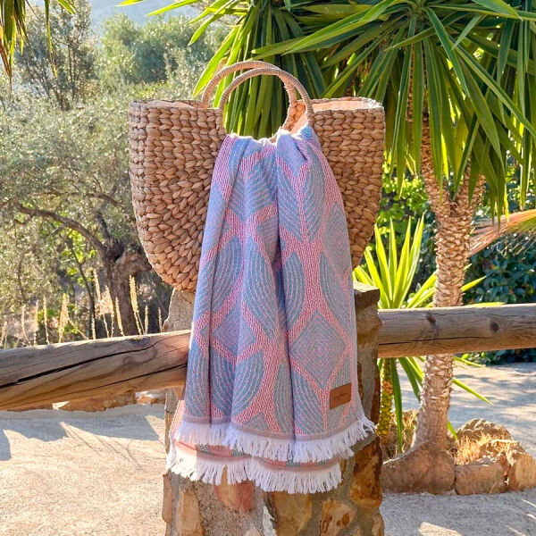 Fouta Botanic Art Orange -  Petrol