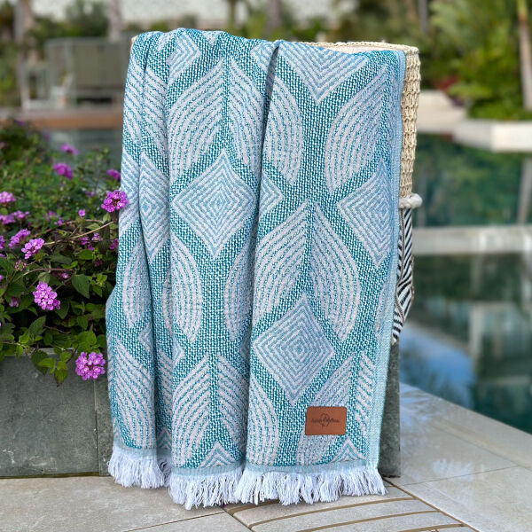 Fouta Botanic Art Petrol Taupe