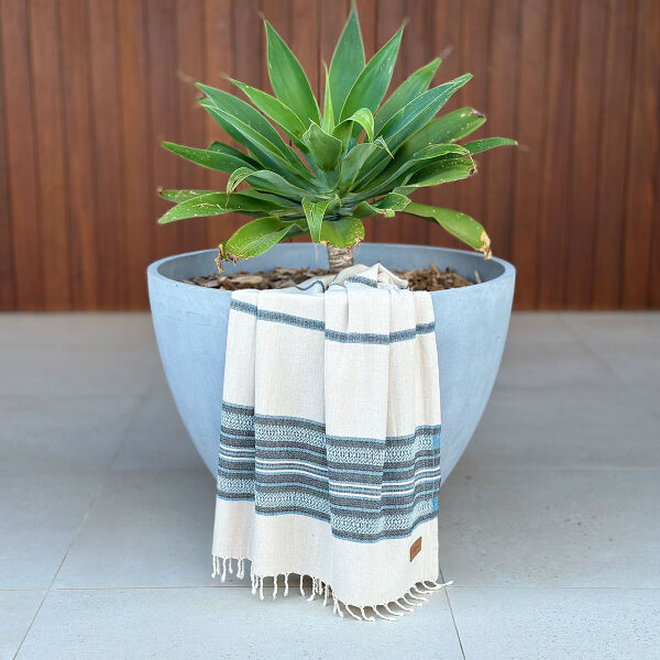 Fouta Coconut  Beige - Petrol