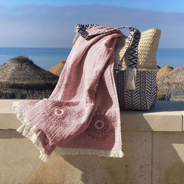 Fouta Eye  Powder Pink