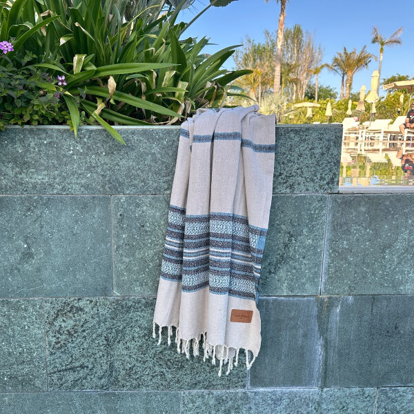 Fouta Coconut  Beige - Petrol