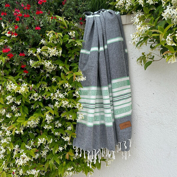 Fouta Sea Me Black-Applegreen 