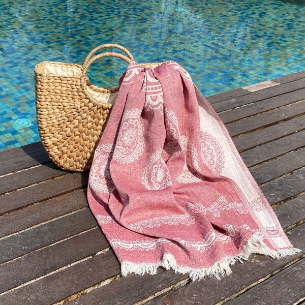 Fouta Bohemia Dark Red