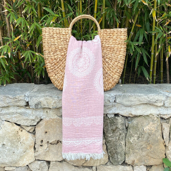 Fouta Bohemia Powder Pink
