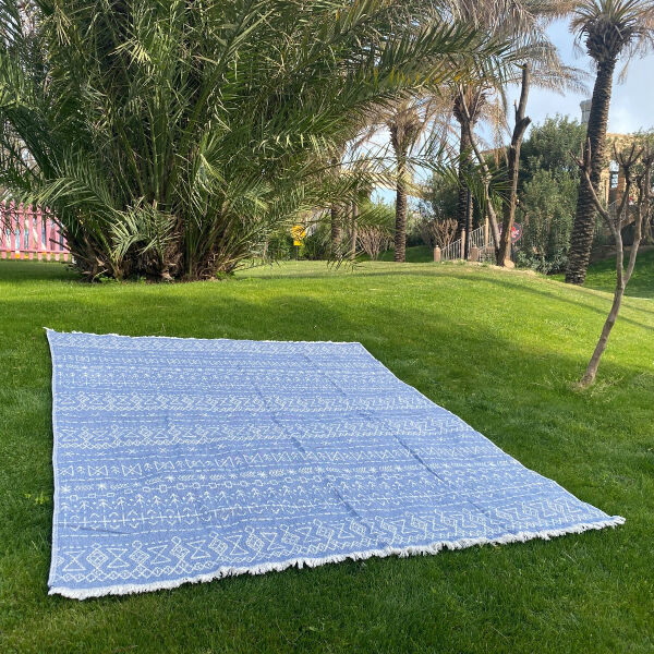 Grande serviette de hammam Mexica Blue
