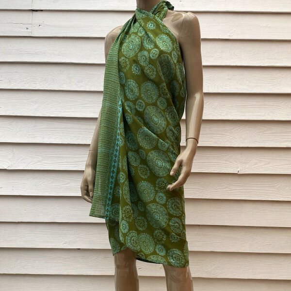 Pareo Batik Pareo avec anneau Aztec Turquoise