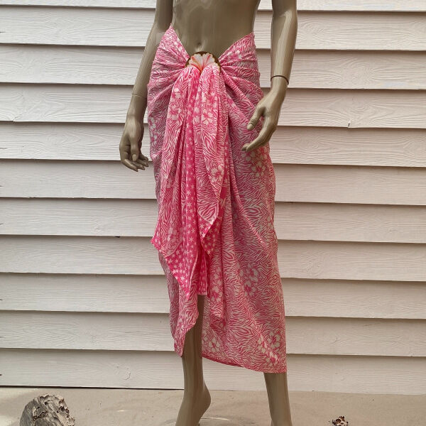 Pareo Batik Pareo avec anneau Zebra Pink